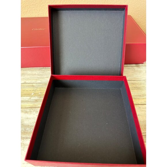Set of 3 Cartier Red Presentation Jewelry Boxes Gold Logo - Empty - Picture 7 of 16